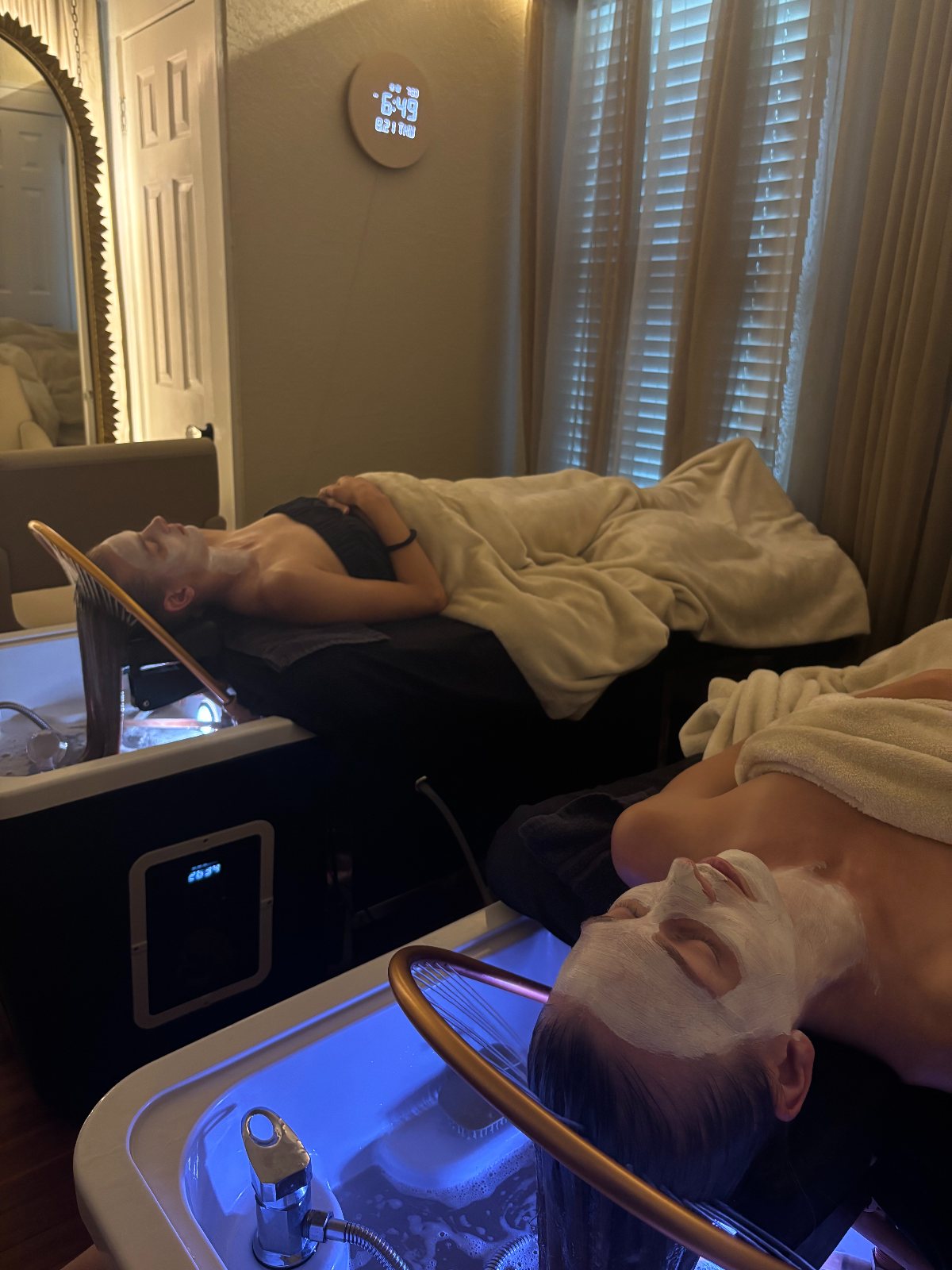 Japanese head spa duo room — a post-travel reset — The Bronze Lily, St. Petersburg, FL