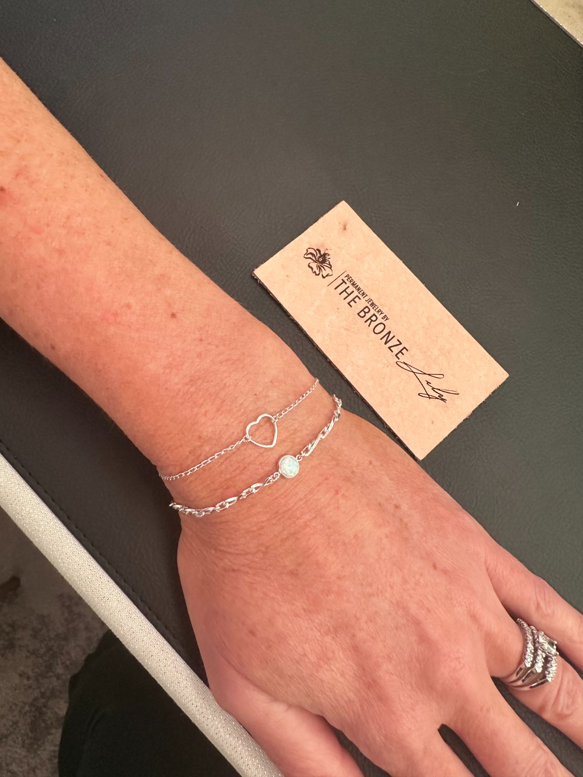 Welded permanent jewelry — custom chain — The Bronze Lily, St. Petersburg, FL